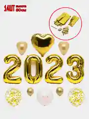 Воздушный шар фольгированный, цифра, Новый год 2023, набор украшений для нового года