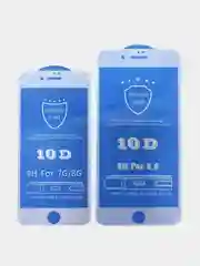 Белый защитное стекло 10D для iPhone XR, 11, 12, 13, 14, Pro, Max, mini, 6, 6s, 7, 8, Plus, XS