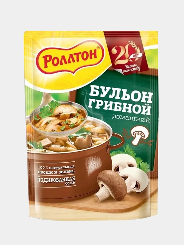 Бульон "Роллтон" грибной домашний 90 г 2шт