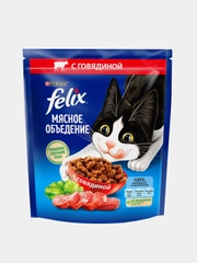 Сухой корм для кошек Felix Мясное объедение с говядиной, 600 г