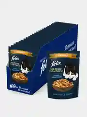 Влажный корм для кошек Felix "Мясные ломтики", кусочки в соусе с курицей, 26 х 75 г