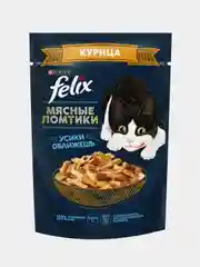 Влажный корм для кошек Felix "Мясные ломтики", кусочки в соусе с курицей, 26 х 75 г