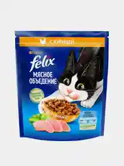 Сухой корм для кошек Felix "Мясное объедение" с курицей, 600 г