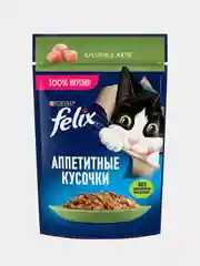 Влажный корм Felix "Аппетитные кусочки" для кошек, со вкусом кролика в желе, 26 х 75 г