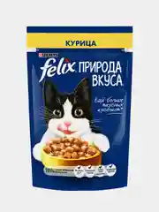 Влажный корм Felix "Природа вкуса", для кошек, с курицей в соусе, 26 штук по 75 г