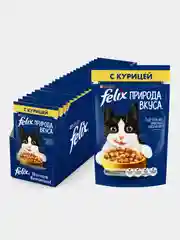 Влажный корм Felix "Природа вкуса", для кошек, с курицей в соусе, 26 штук по 75 г