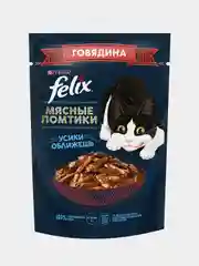 Влажный корм для кошек Felix "Мясные ломтики", говядина в соусе, 26 штук по 75 г