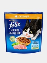 Сухой корм для кошек Felix "Мясное объедение", с курицей, 1,3 кг
