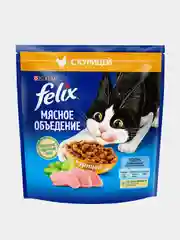 Сухой корм для кошек Felix "Мясное объедение", с курицей, 1,3 кг