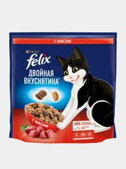 Сухой корм для кошек Felix "Двойная Вкуснятина", с мясом, 1,3 кг