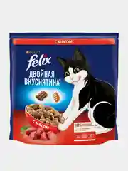 Сухой корм для кошек Felix "Двойная Вкуснятина", с мясом, 1,3 кг