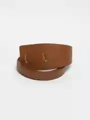 Коричневый ремень женский, из эко-кожи, широкий