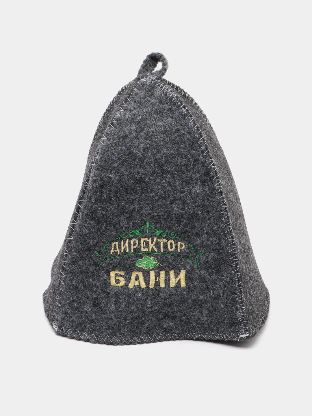 Черный шапка банная, классическая, с вышивкой