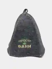 Черный шапка банная, классическая, с вышивкой