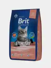 Корм сухой Brit Premium Sterilised для стерилизованных кошек, лосось и курица, 8 кг