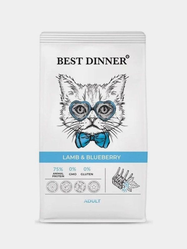 Корм сухой для кошек Best Dinner Cat Adult, ягненок с голубикой, 400 г