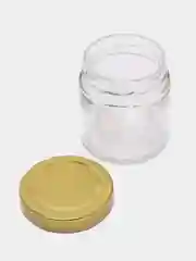 Золотой банка с крышкой стеклянная для свечей, сыпучих, конфет, специй, мёда, 6 штук по 200 мл