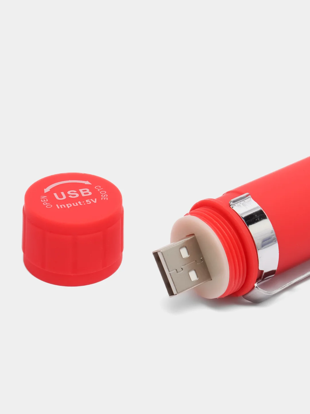 Красный фонарик ручной с USB-зарядкой и зумом, светодиодный