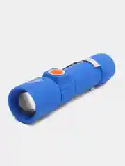 Синий фонарик ручной с USB-зарядкой и зумом, светодиодный