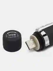 Синий фонарик ручной с USB-зарядкой и зумом, светодиодный