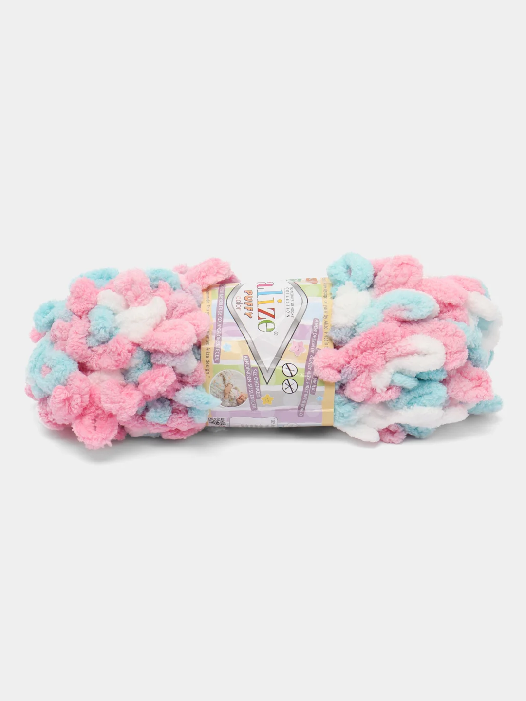 Ледяной пряжа Alize Puffy Color, петельки, 5 штук, микрополиэстер