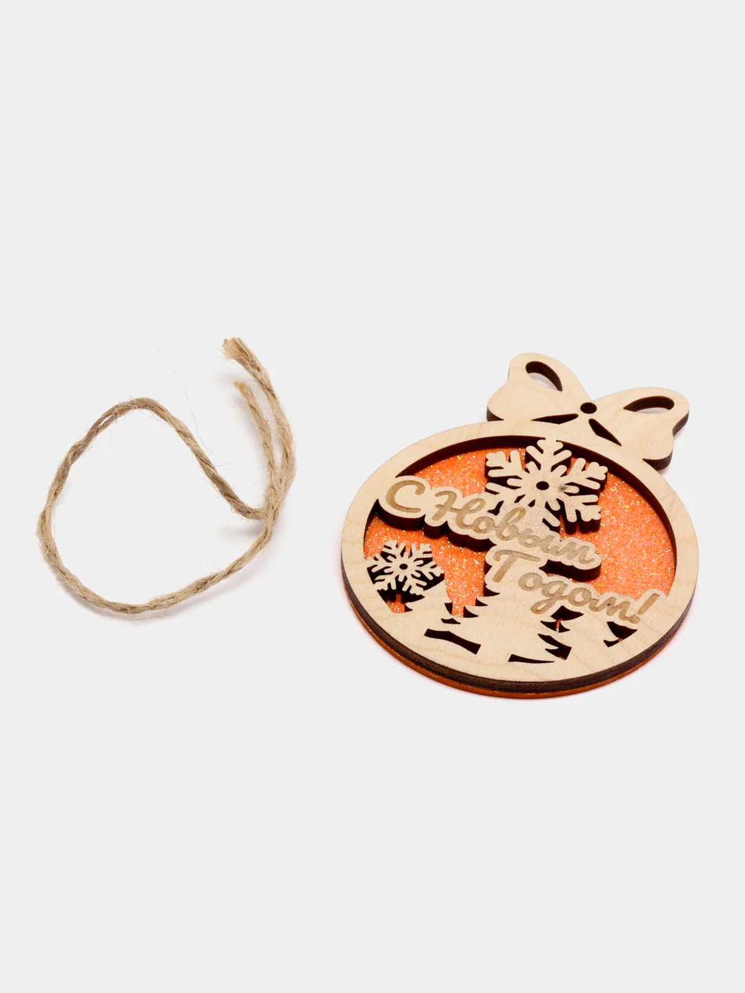 Золотой новогодние елочные игрушки из дерева