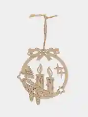 Красный новогодние елочные игрушки из дерева