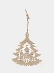 Желтый новогодние елочные игрушки из дерева