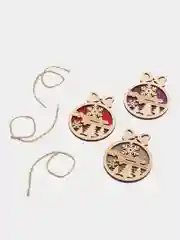 Серый новогодние елочные игрушки из дерева