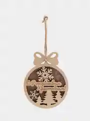 Серый новогодние елочные игрушки из дерева