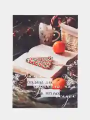 Красный новогодние открытки - шильдики, 10 х 7 см, открытки для подарков, открытки для цветов