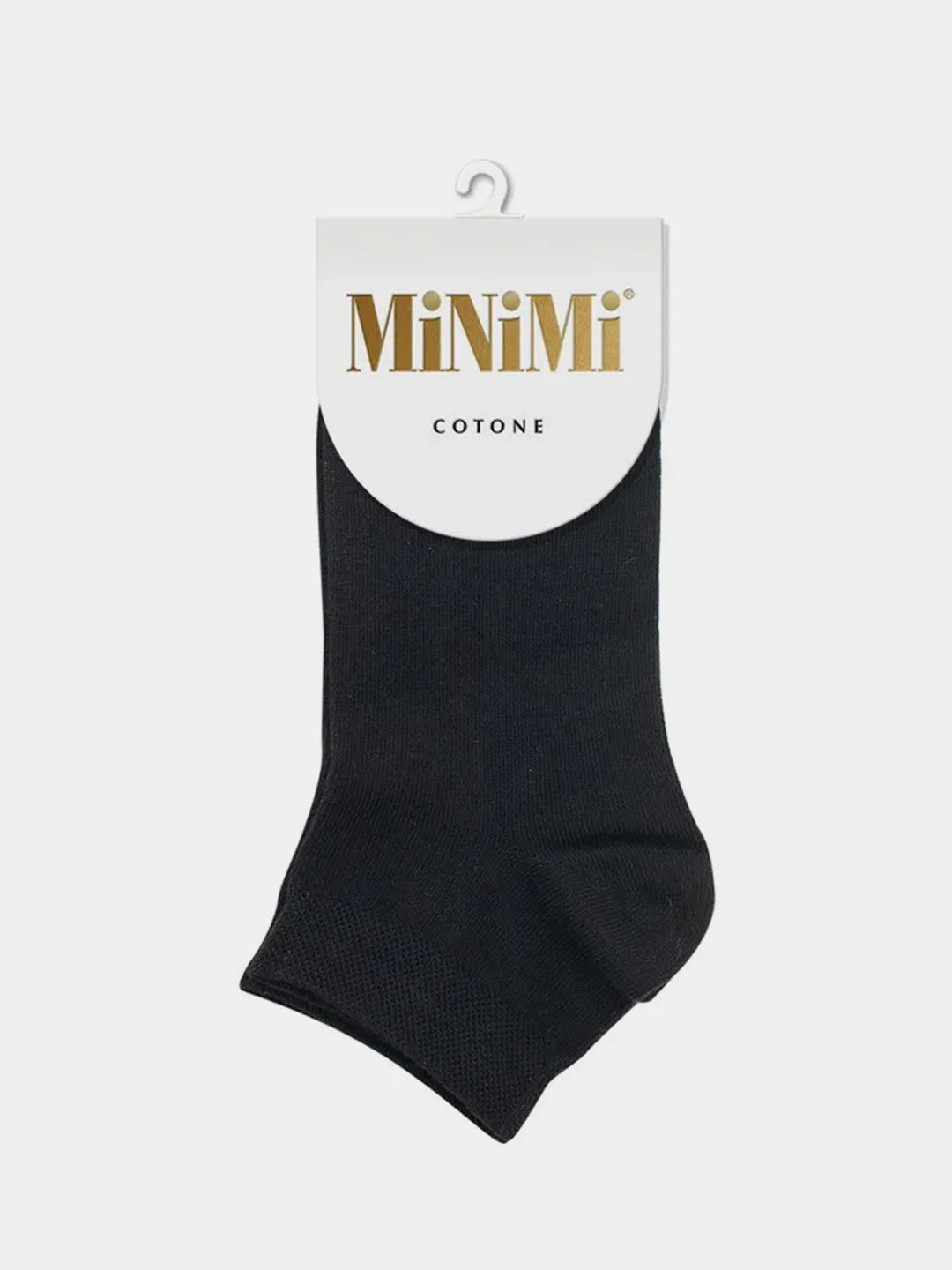 Черный женские носки MiNiMi Cotone 1201, укороченные, всесезонные