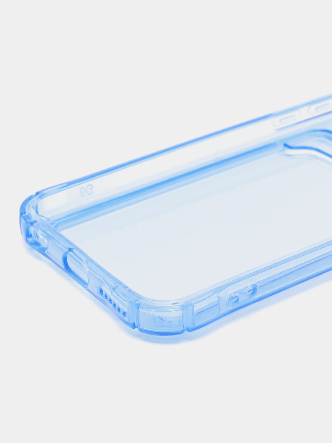 Синий чехол iPhone 11, 15 Pro, 14 Max, 13, 12, XR, XS, 6, 7, 8 Plus, SE, с карманом для карт, прозрачный