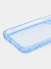 Синий чехол iPhone 11, 15 Pro, 14 Max, 13, 12, XR, XS, 6, 7, 8 Plus, SE, с карманом для карт, прозрачный