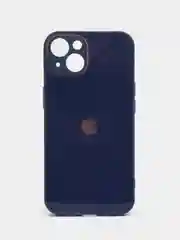 Темно-синий чехол iPhone 11, 12, 13 Pro Max, 14 Plus, твердый пластиковый глянцевый под стекло