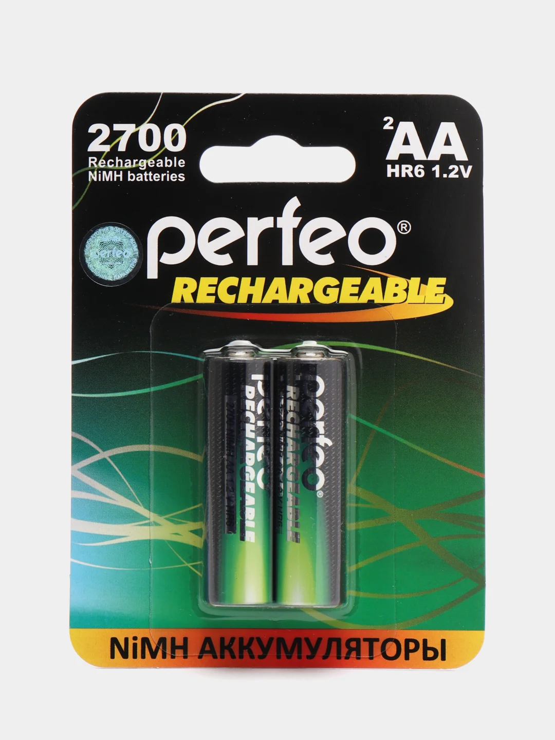 Аккумуляторные батарейки Perfeo HR06 на 2700 mAh, пальчиковые, АА, 2 штуки
