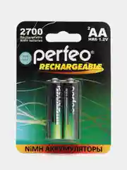 Аккумуляторные батарейки Perfeo HR06 на 2700 mAh, пальчиковые, АА, 2 штуки
