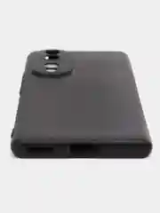 Угольный чехол Honor 70 (Хонор 70) черный, силиконовый