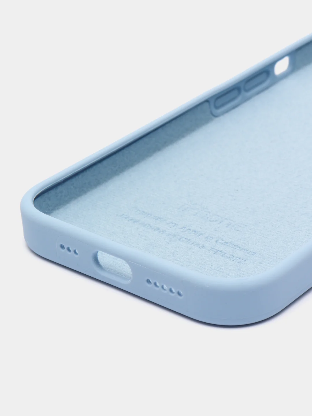 Светло-синий чехол Silicone Case для iPhone 14, 14 Pro, 14 Plus, 14 Pro Max, с закрытым низом
