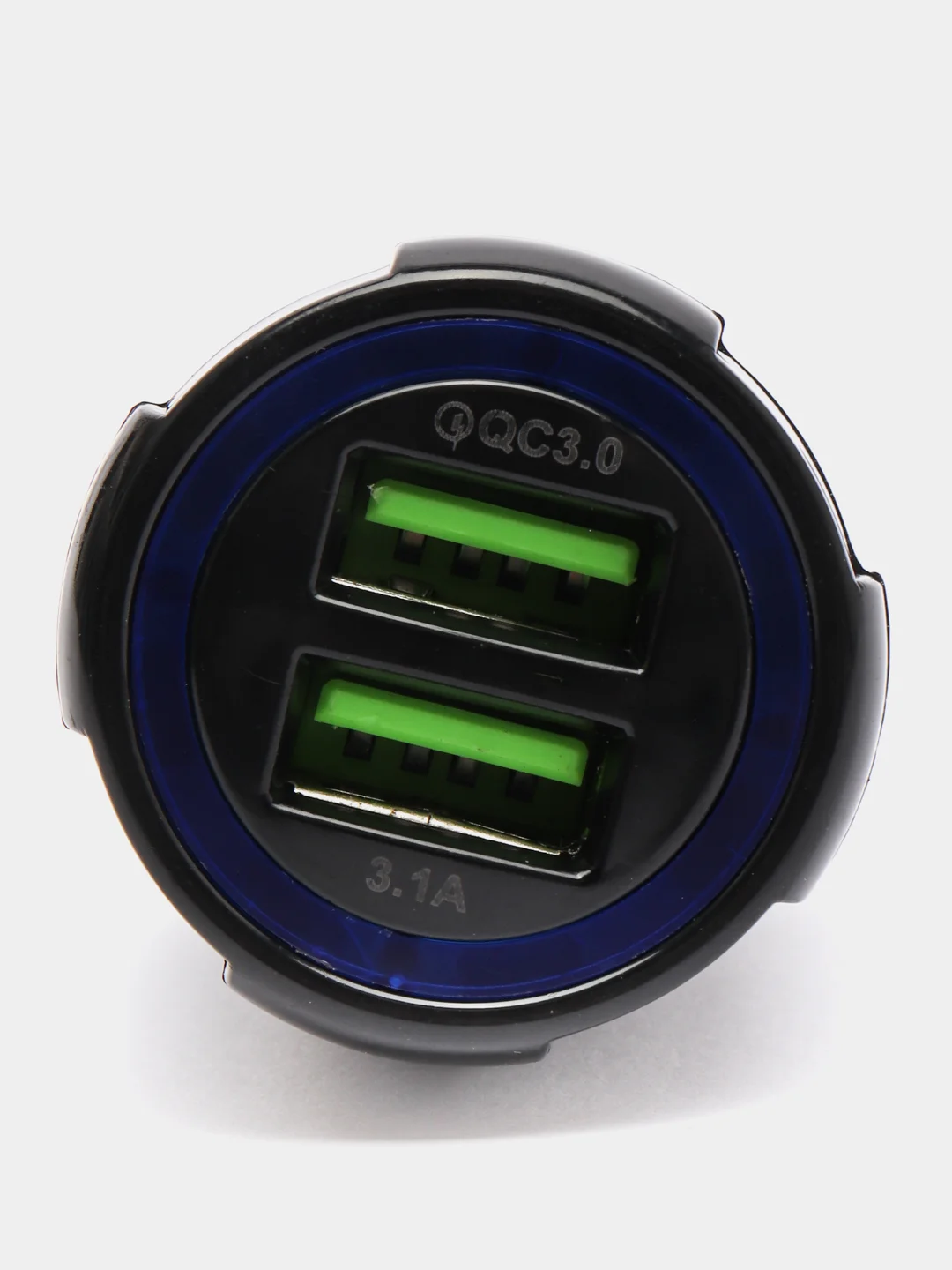 Черный адаптер питания автомобильный USB, 5V (автомобильное зарядное устройство от прикуривателя)