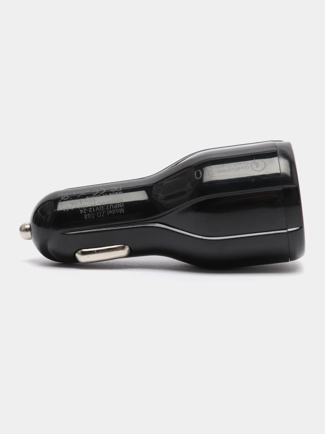 Черный адаптер питания автомобильный USB, 5V (автомобильное зарядное устройство от прикуривателя)