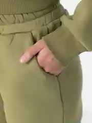 Зеленый женский спортивный костюм, на флисе
