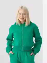 Зеленый женский спортивный костюм, на флисе