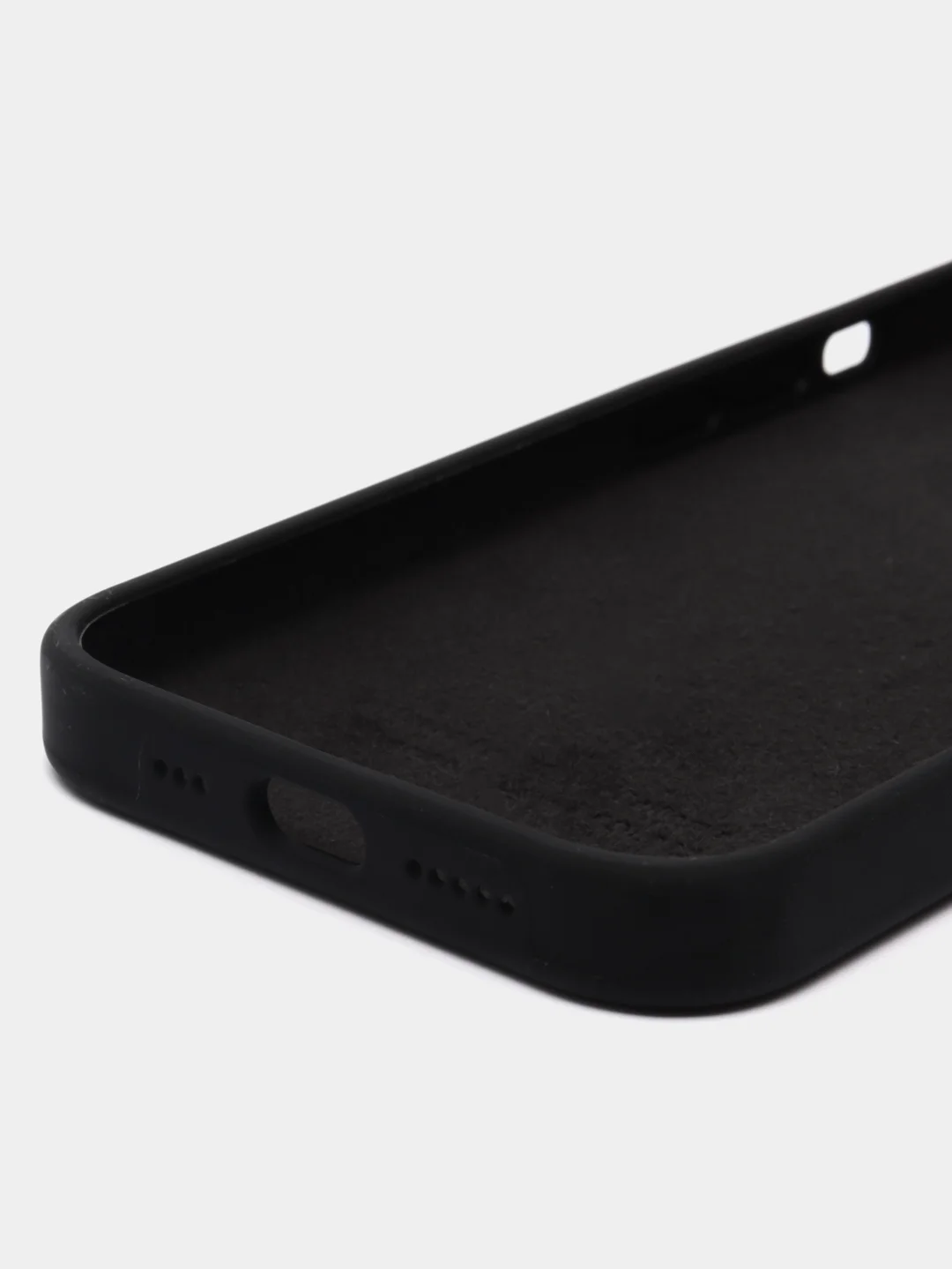 Черный чехол Silicone Case для iPhone 14, 14 Pro, 14 Plus, 14 Pro Max, с закрытым низом