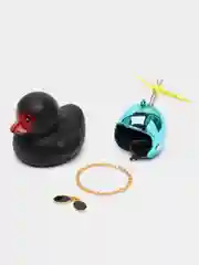 Тёмно-бирюзовый игрушка "Утка в шлеме и очках", с пропеллером, в машину