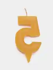 Свеча в торт "Цифра 5", золотой металлик, 7,8 см