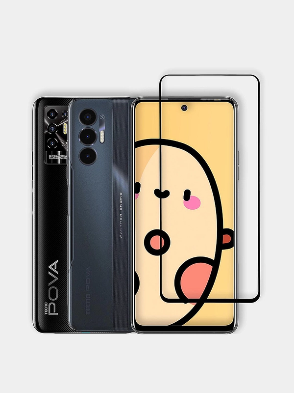 2 и 3 шт защитное стекло КАРТОФАН для Tecno Pova 2 и Pova 3 с олеофобным покрытием