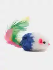 Синий игрушка для кошек "Мягкая мышь с красочными перьями"