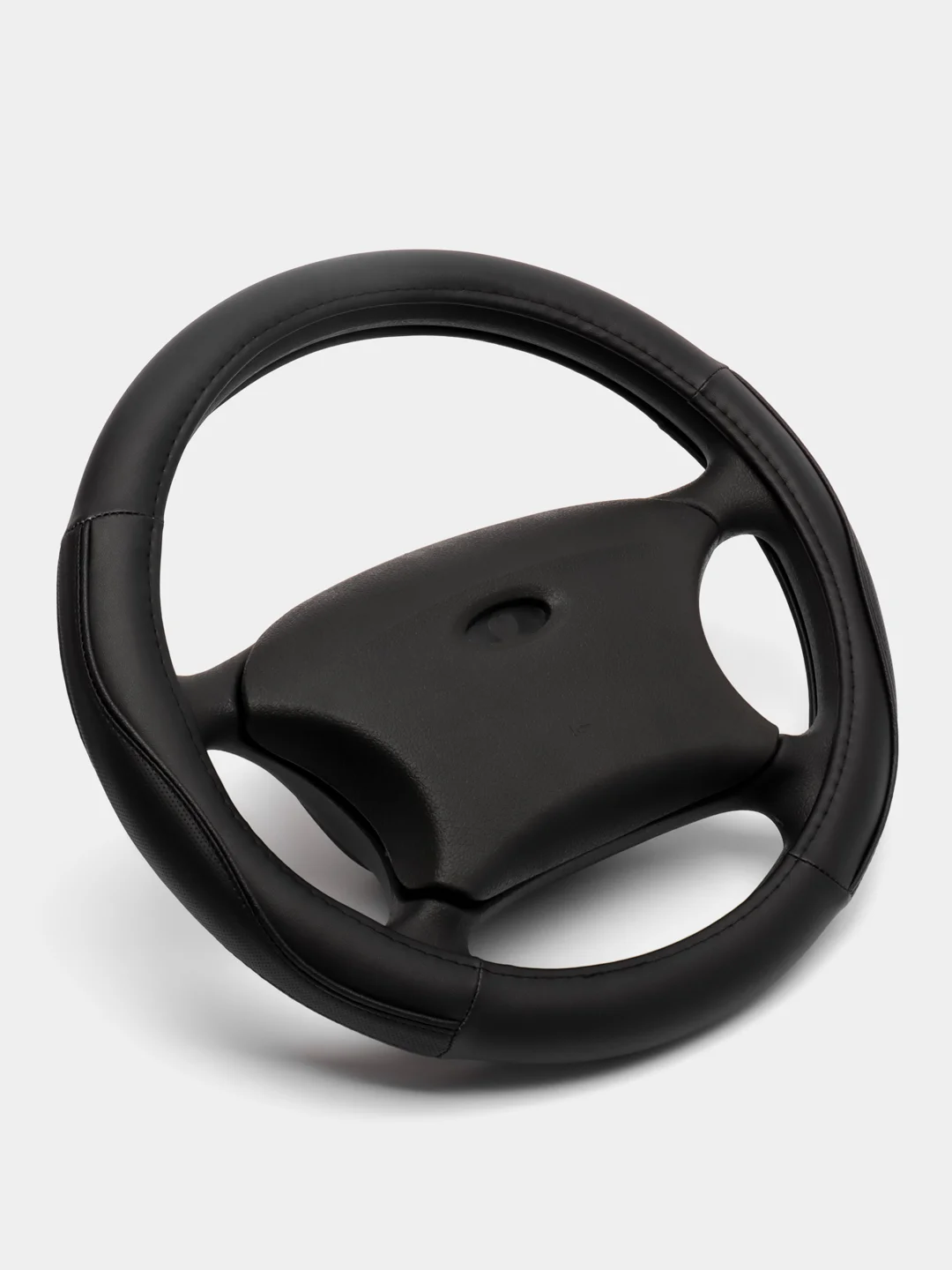 Оплетка на руль (чехол на руль) SKYWAY Combo-7 M Черная экокожа S01102298