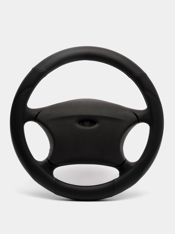 Оплетка на руль (чехол на руль) SKYWAY Top-4 M Черная экокожа S01102290